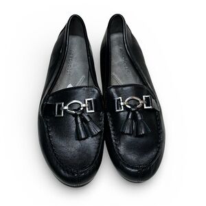 AEROSOLES Black Leather Loafers